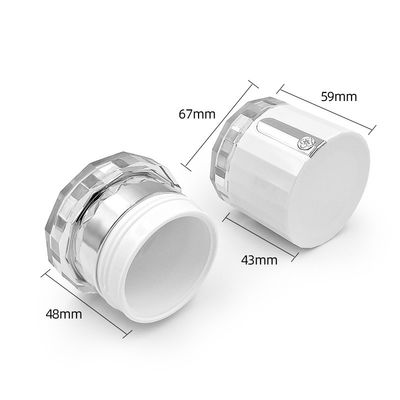 透明 50g ダイヤモンドのロゴの化粧クリームボトル カスタムアクリル包装ボトル